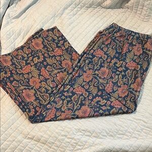 Folk Floral-Print midi skirt